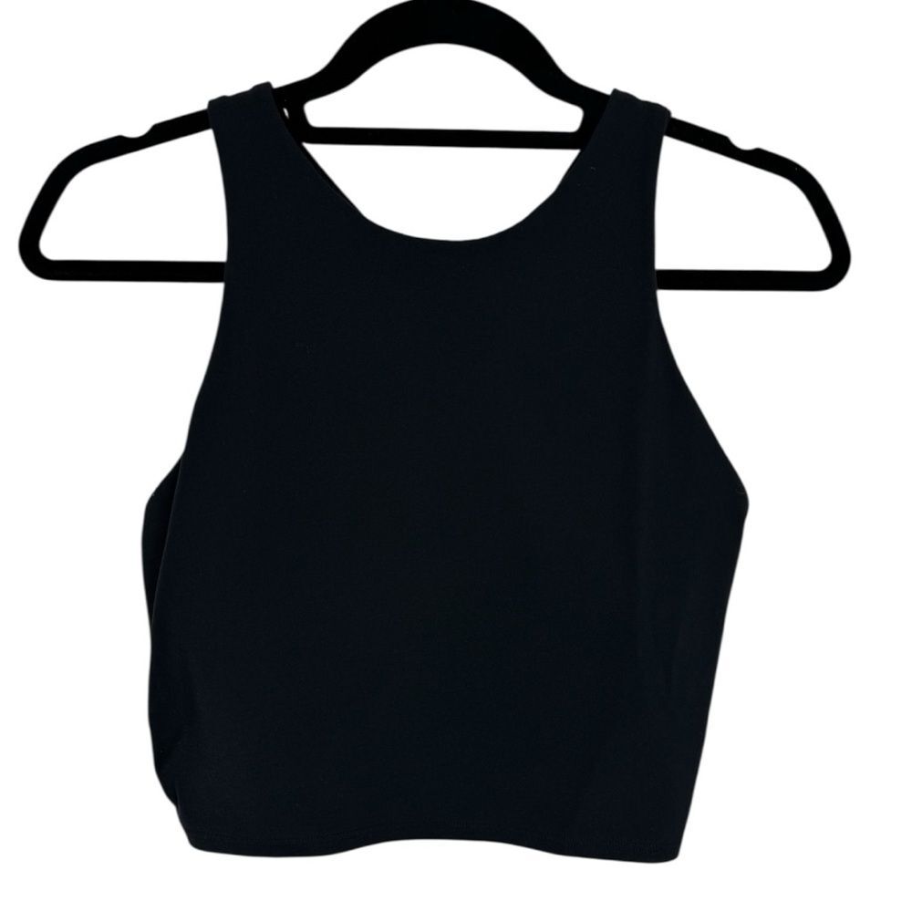 Athleta Crop Sport Bra Top, black, womens M